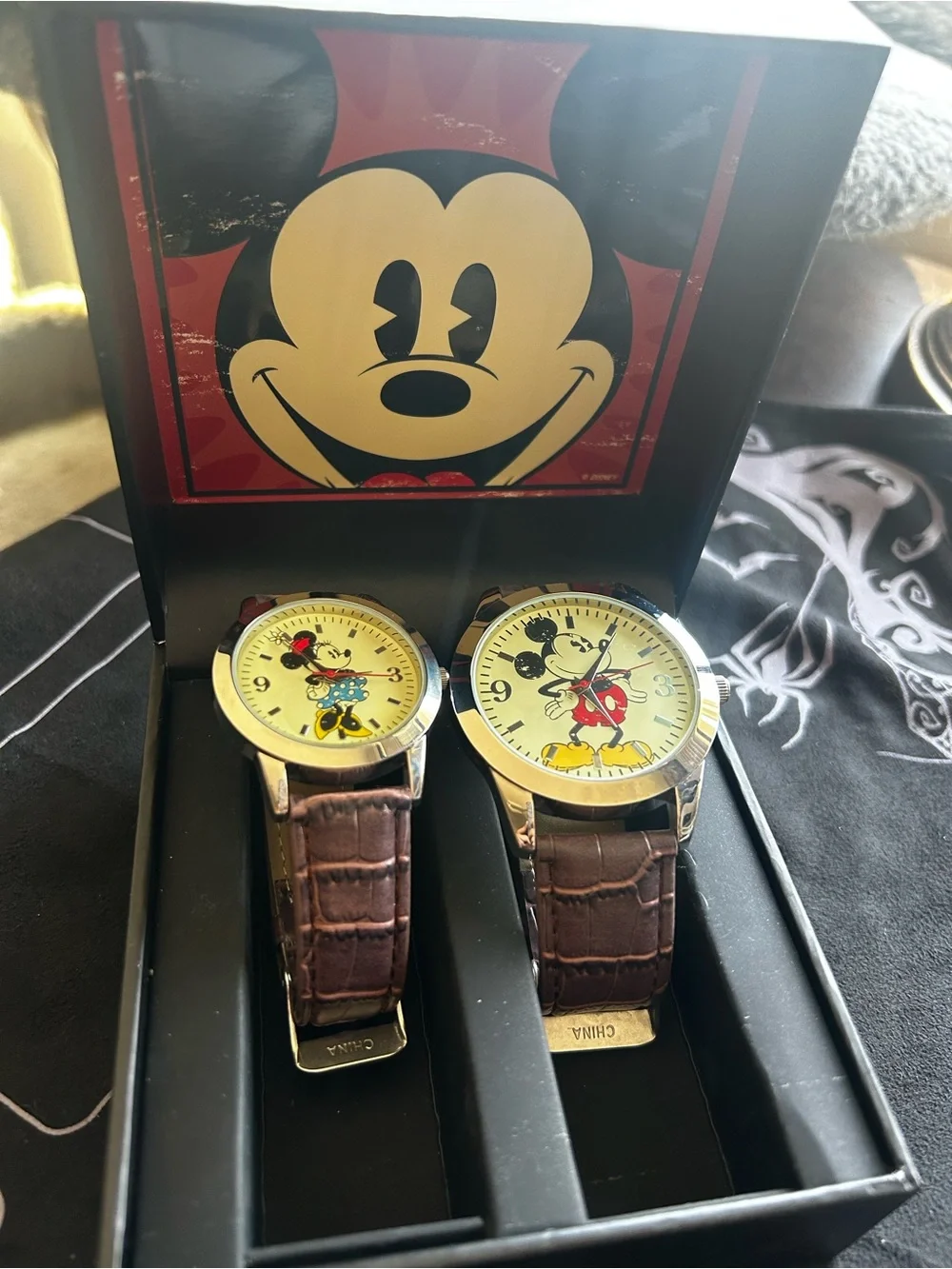 Mickey & Minnie Matching Cartoon Dial Watches - His and Hers‎